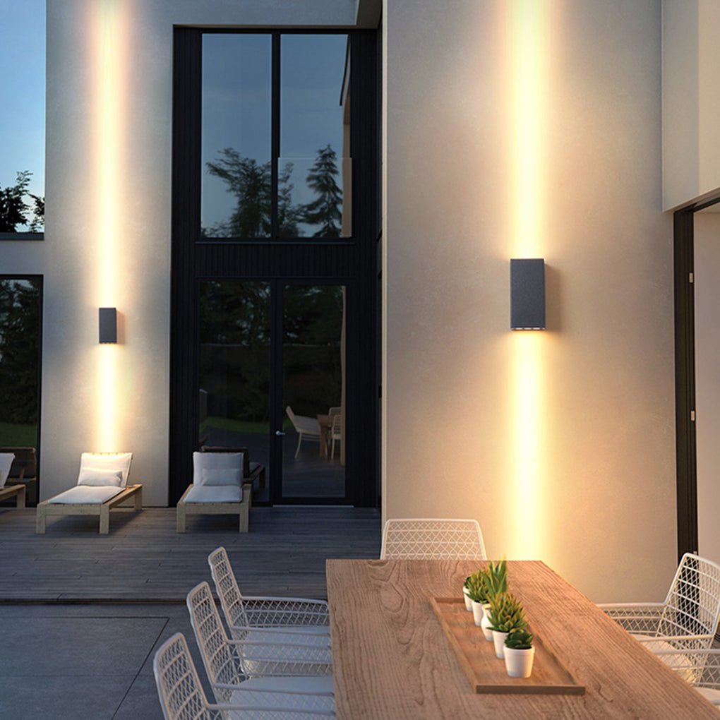 Modern Waterproof LED Outdoor Wall Sconce IP65 Aluminum Exterior Lighting for Villa and Courtyard