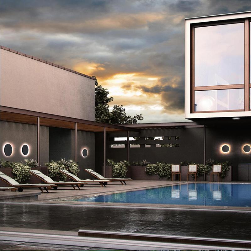 Modern Waterproof LED Outdoor Wall Sconce with Flat and Square Aluminum Minimalist Design