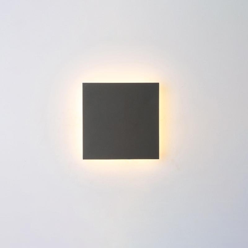 Modern Waterproof LED Outdoor Wall Sconce with Flat and Square Aluminum Minimalist Design