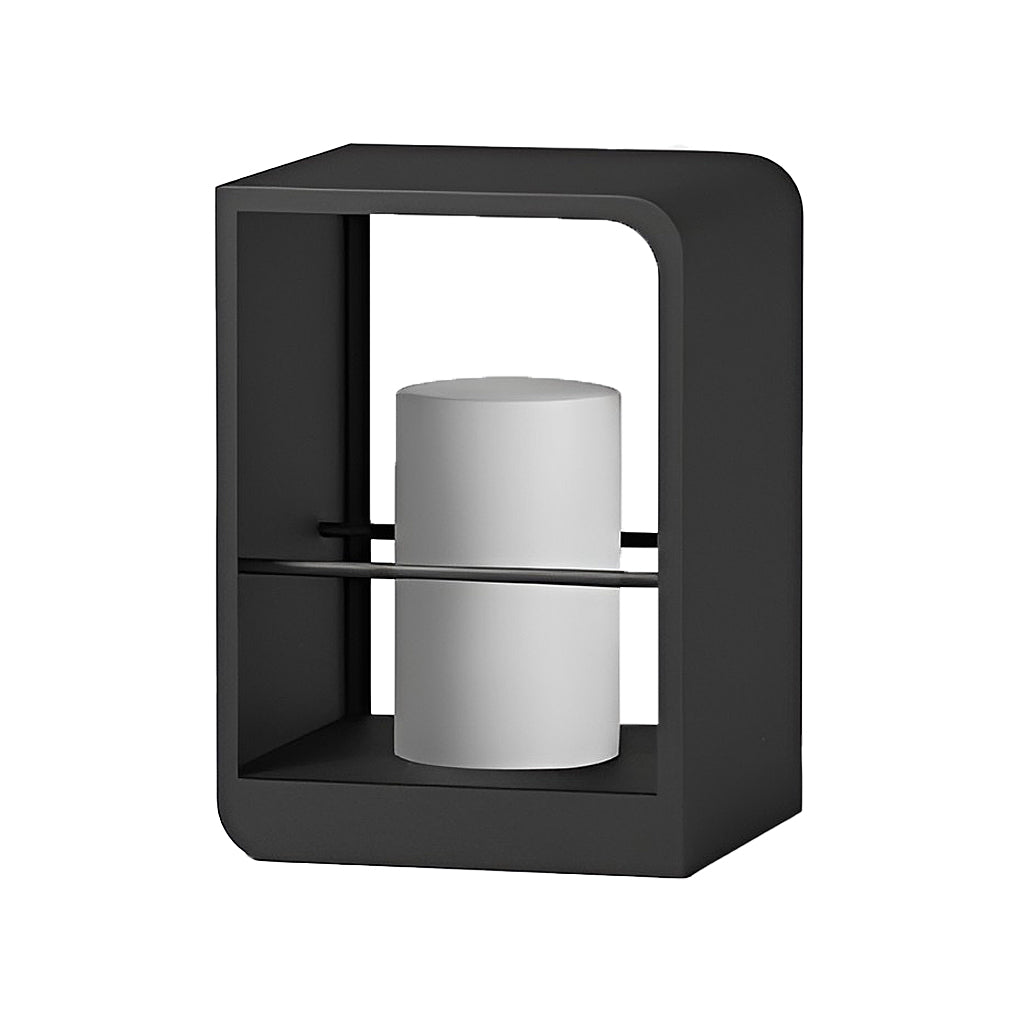 Modern Waterproof LED Solar Outdoor Post Lanterns in Black Rectangular Frame