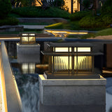Modern Waterproof LED Solar Post Cap Light Outdoor Stainless Steel Pillar Lantern for Garden Fence