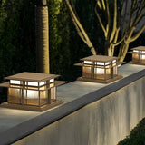 Modern Waterproof LED Solar Post Cap Light Outdoor Stainless Steel Pillar Lantern for Garden Fence
