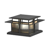 Modern Waterproof LED Solar Post Cap Light Outdoor Stainless Steel Pillar Lantern for Garden Fence