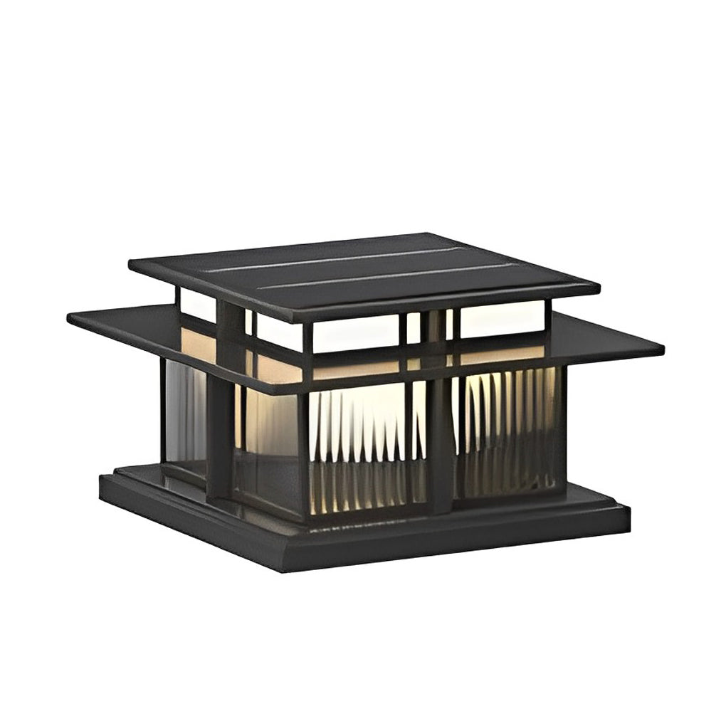 Modern Waterproof LED Solar Post Cap Light Outdoor Stainless Steel Pillar Lantern for Garden Fence