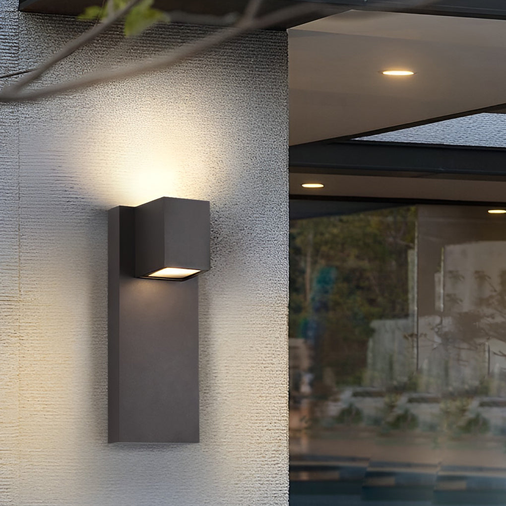 Modern Waterproof LED Up and Down Outdoor Wall Sconce Lighting Aluminum Exterior Lamp in Black
