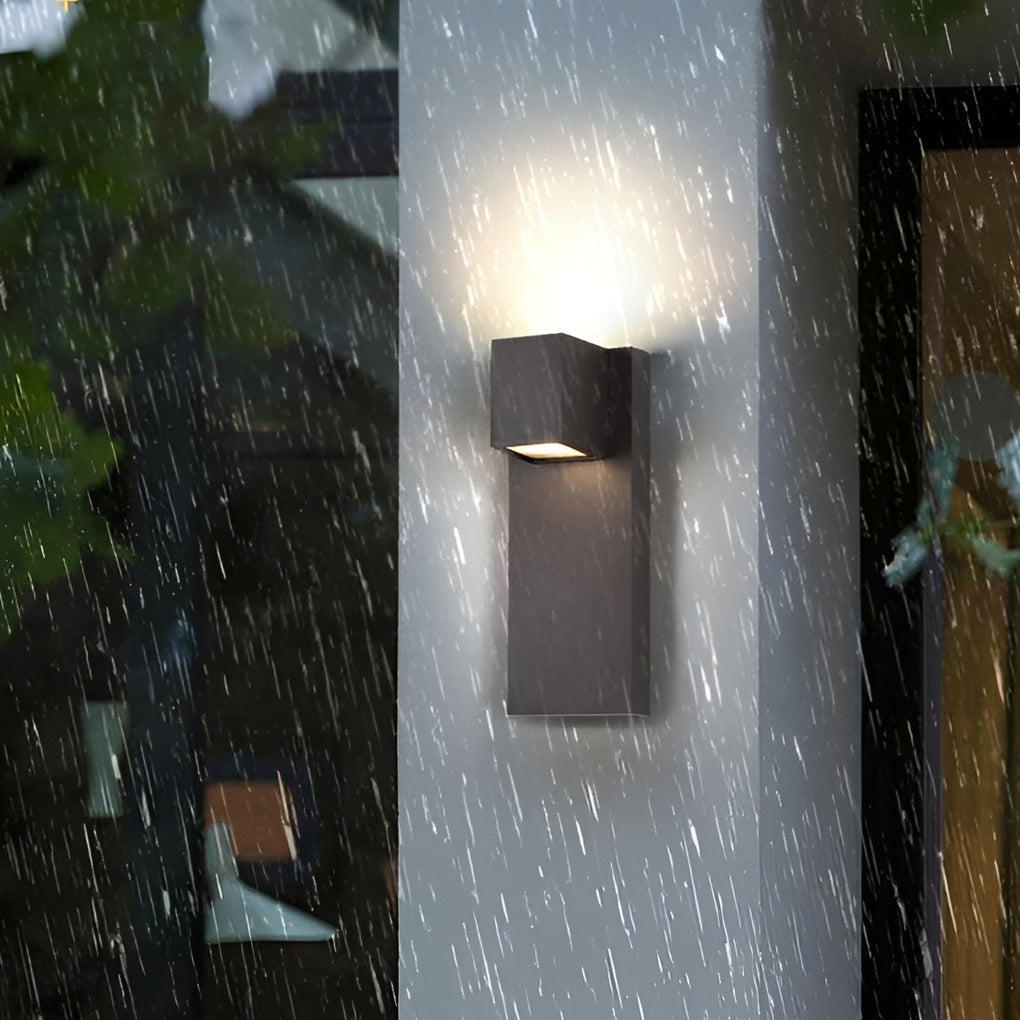 Modern Waterproof LED Up and Down Outdoor Wall Sconce Lighting Aluminum Exterior Lamp in Black