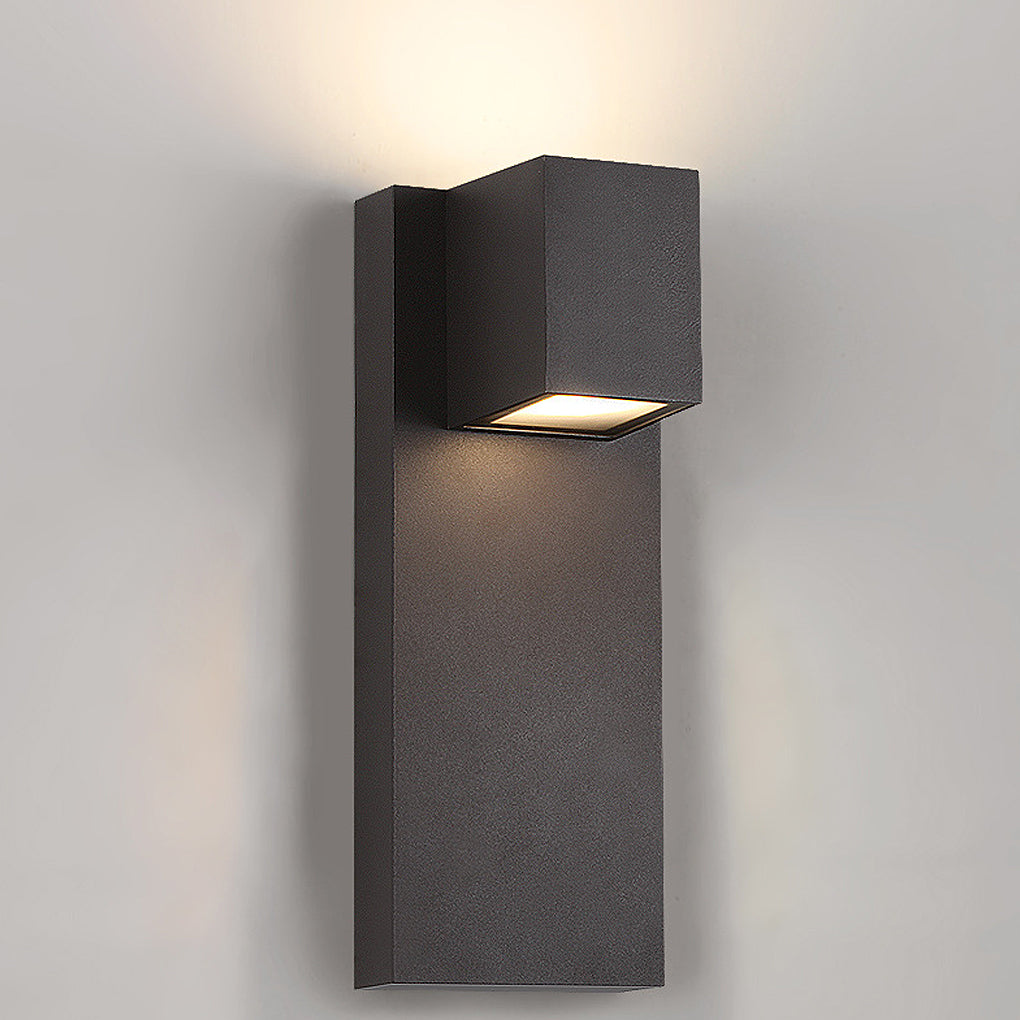 Modern Waterproof LED Up and Down Outdoor Wall Sconce Lighting Aluminum Exterior Lamp in Black