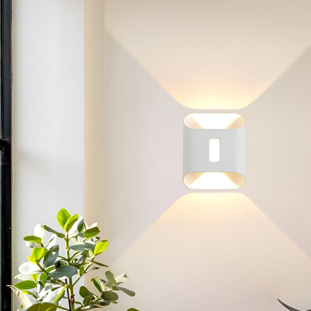Modern Waterproof LED Up and Down Wall Sconce for Outdoor Porch and Interior Garden