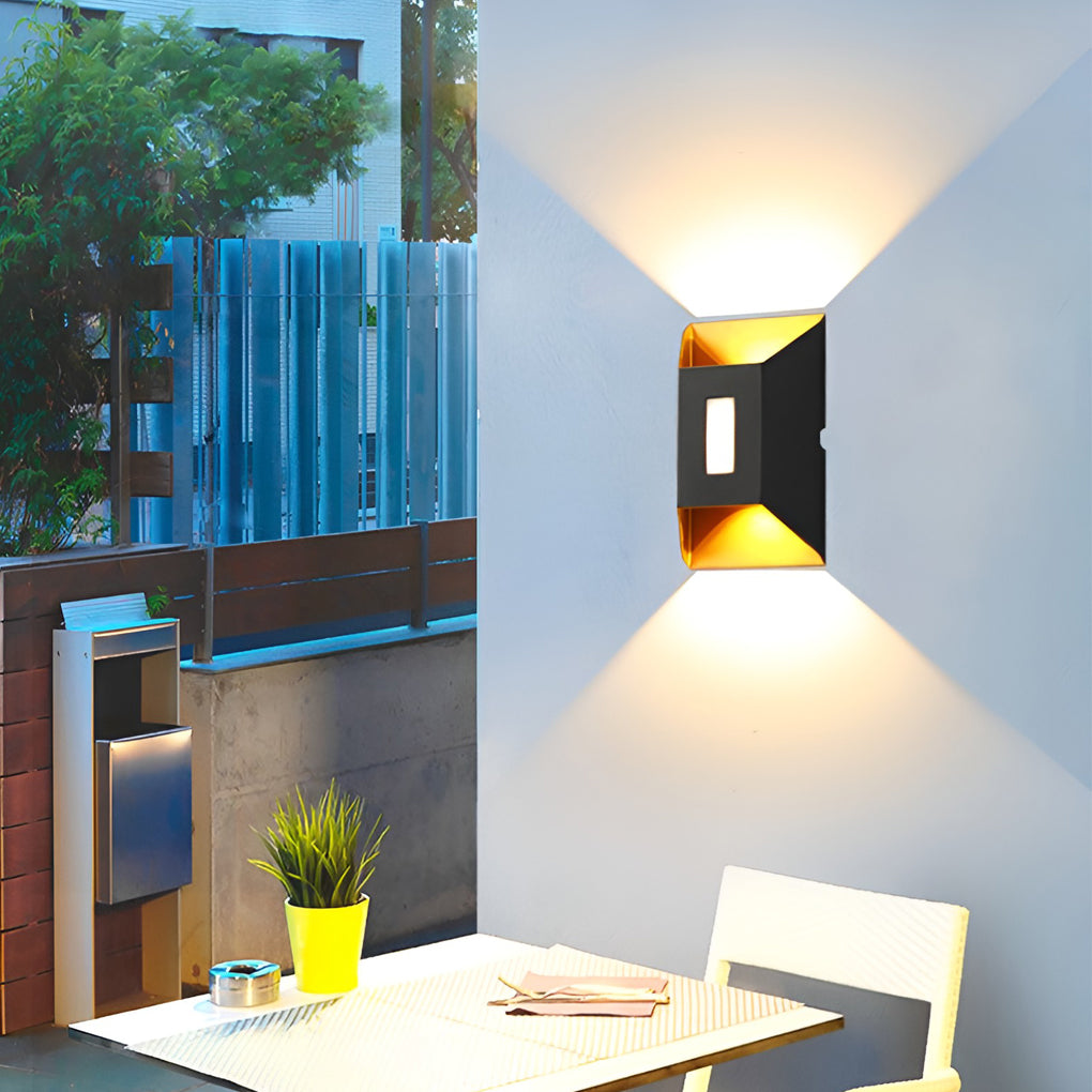 Modern Waterproof LED Up and Down Wall Sconce for Outdoor Porch and Interior Garden