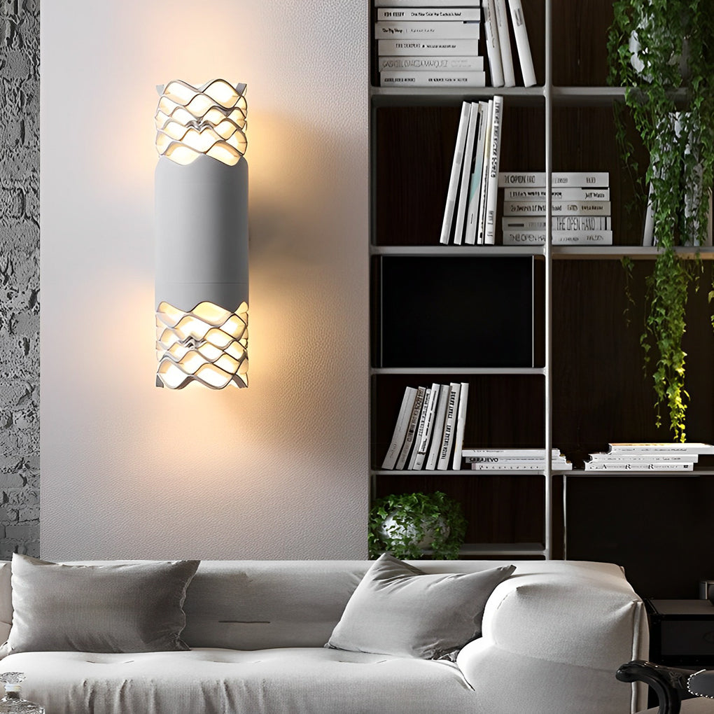 Modern Waterproof LED Wall Lamp Exterior Up and Down Sconce with Unique Flower Design for Porch