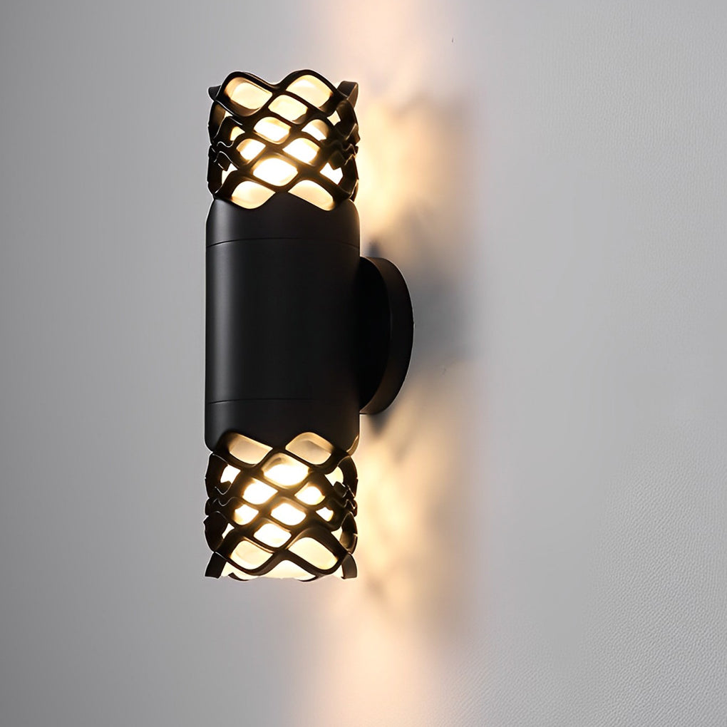 Modern Waterproof LED Wall Lamp Exterior Up and Down Sconce with Unique Flower Design for Porch
