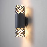 Modern Waterproof LED Wall Lamp Exterior Up and Down Sconce with Unique Flower Design for Porch