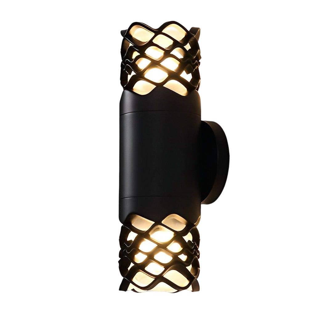 Modern Waterproof LED Wall Lamp Exterior Up and Down Sconce with Unique Flower Design for Porch