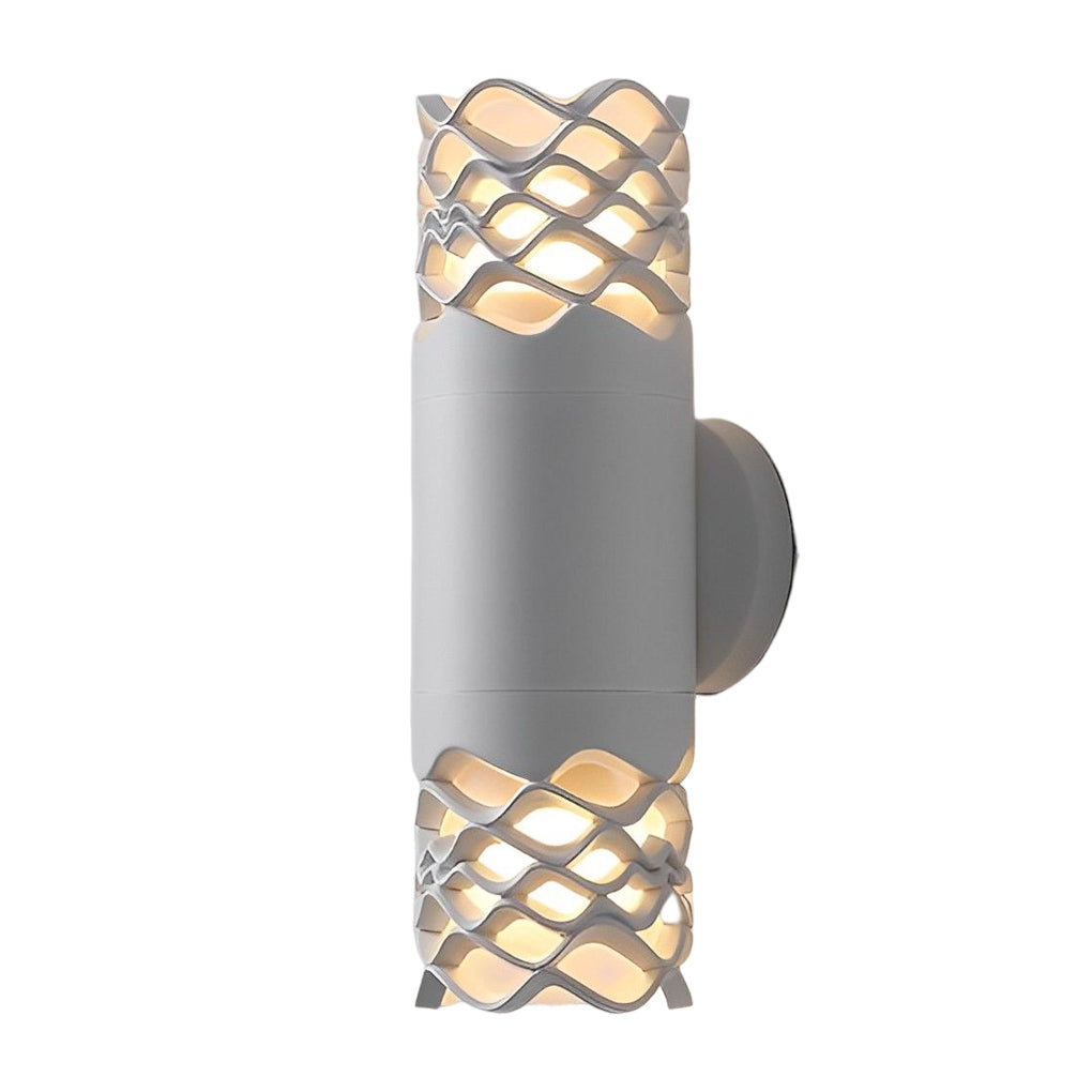 Modern Waterproof LED Wall Lamp Exterior Up and Down Sconce with Unique Flower Design for Porch