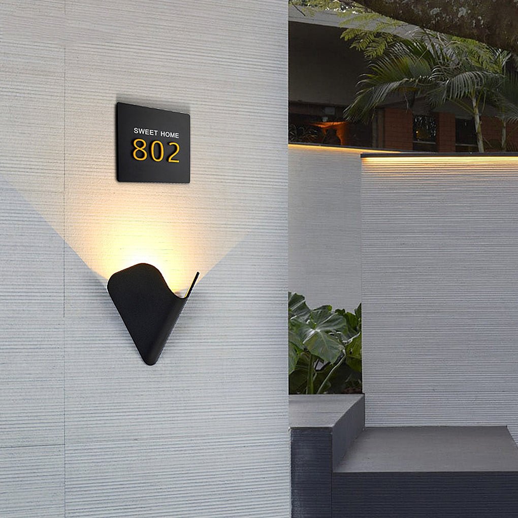 Modern Waterproof LED Wall Sconce for Indoor and Outdoor Aluminum Doorplate Lighting Fixture