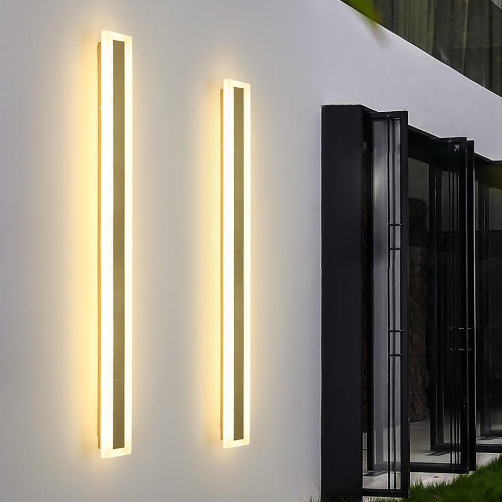 Modern Waterproof Minimalist Strip LED Wall Sconce for Outdoor Garden and Villa Lighting