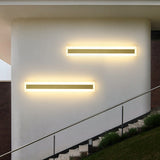 Modern Waterproof Minimalist Strip LED Wall Sconce for Outdoor Garden and Villa Lighting