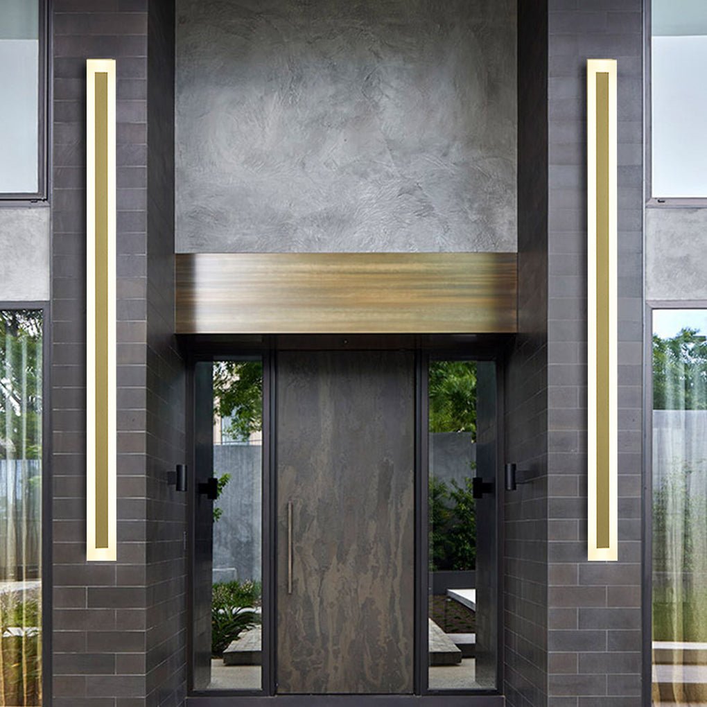 Modern Waterproof Minimalist Strip LED Wall Sconce for Outdoor Garden and Villa Lighting