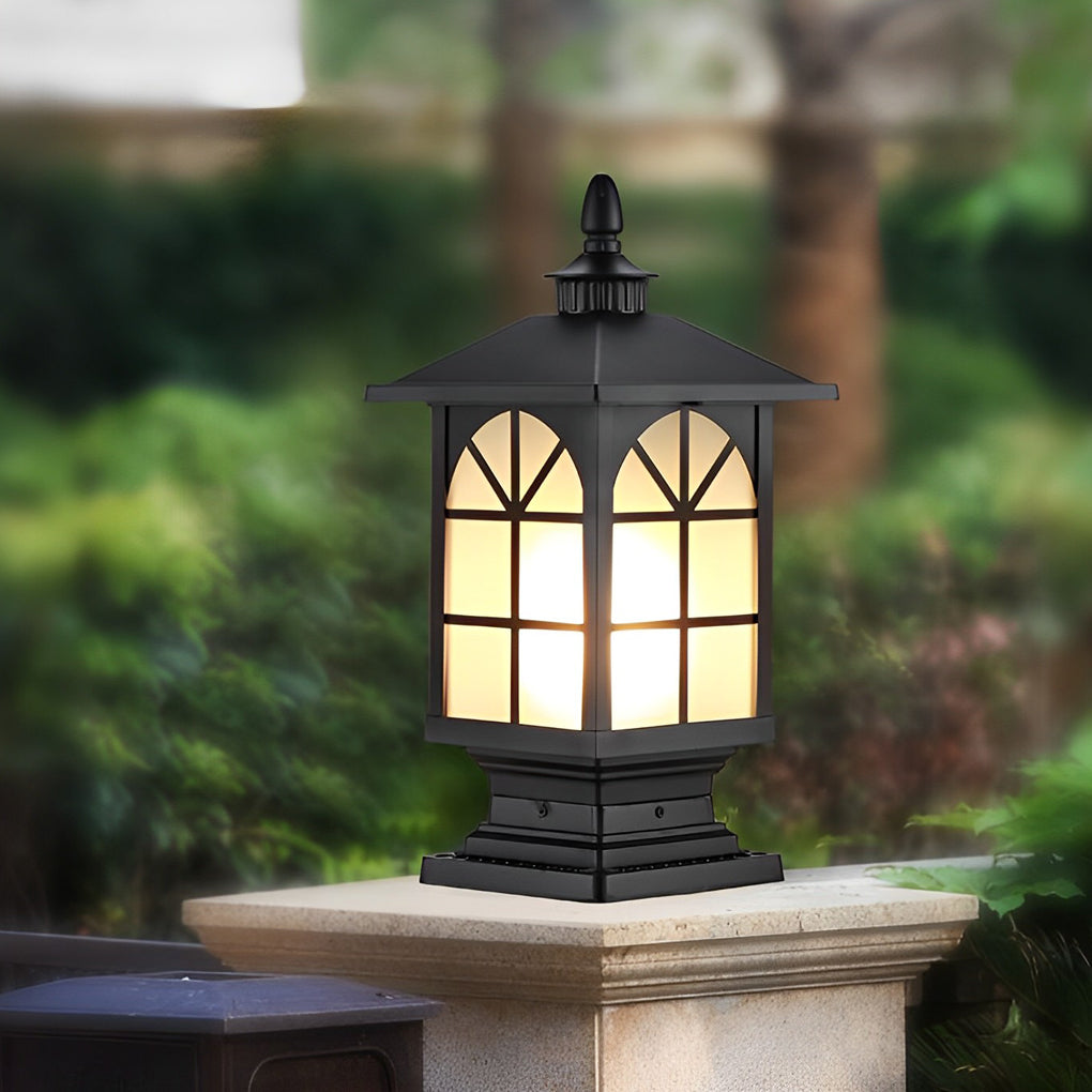 Modern Waterproof Outdoor Fence Post Pillar Light Aluminum Garden Exterior Lantern
