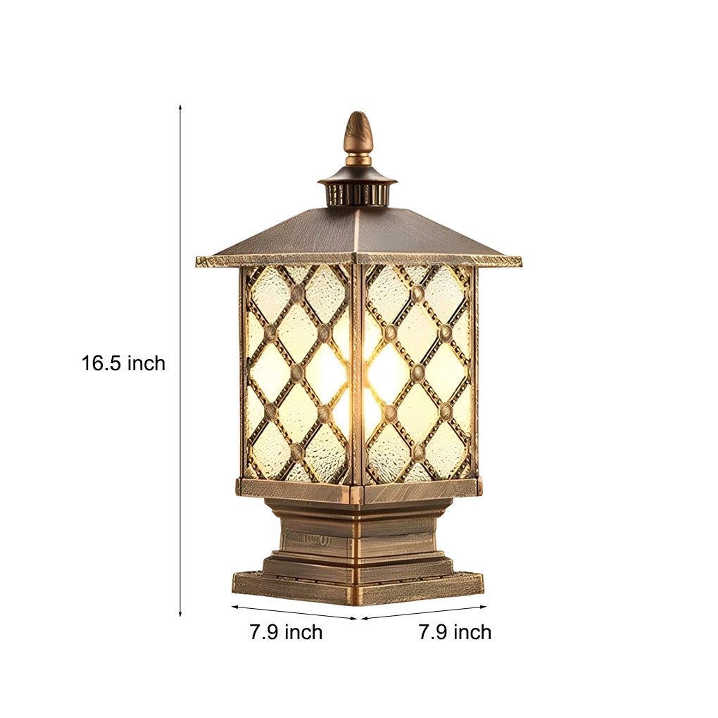 Modern Waterproof Outdoor Fence Post Pillar Light Aluminum Garden Exterior Lantern