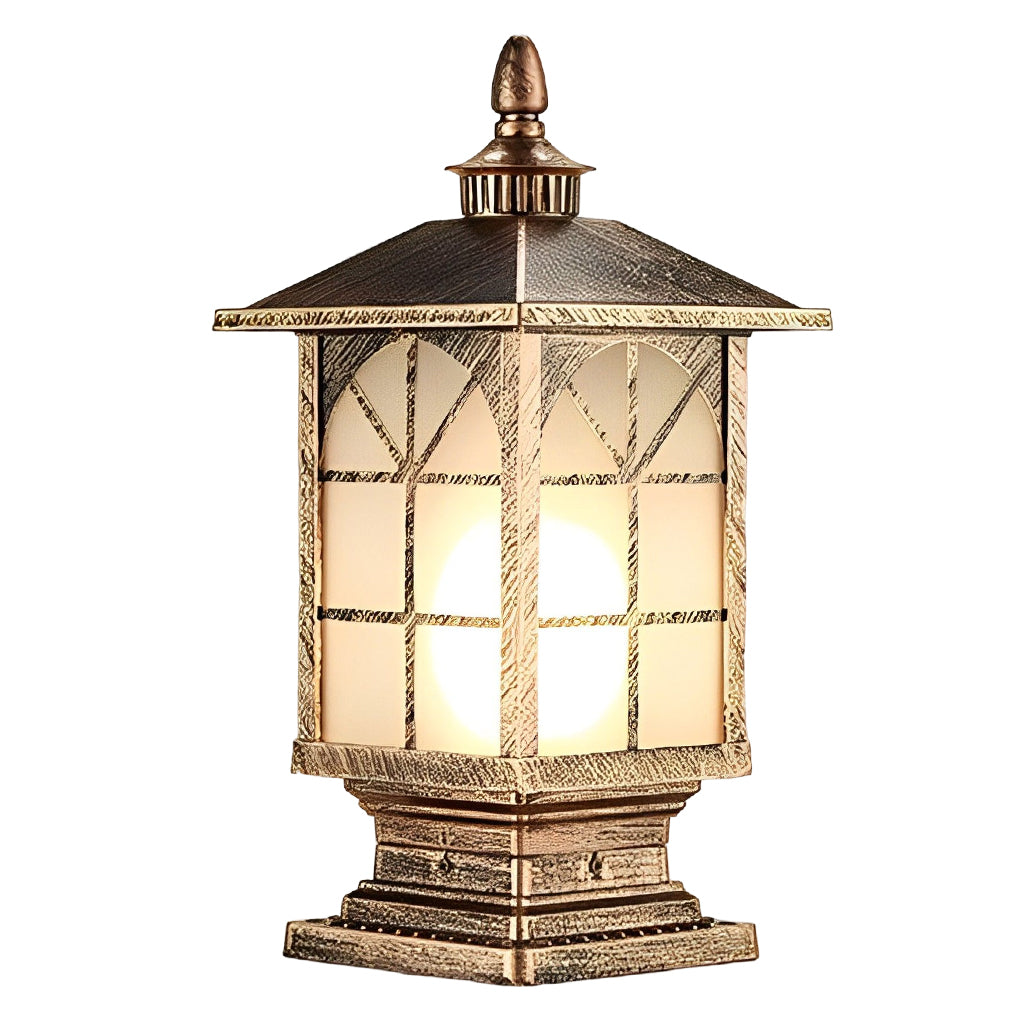 Modern Waterproof Outdoor Fence Post Pillar Light Aluminum Garden Exterior Lantern