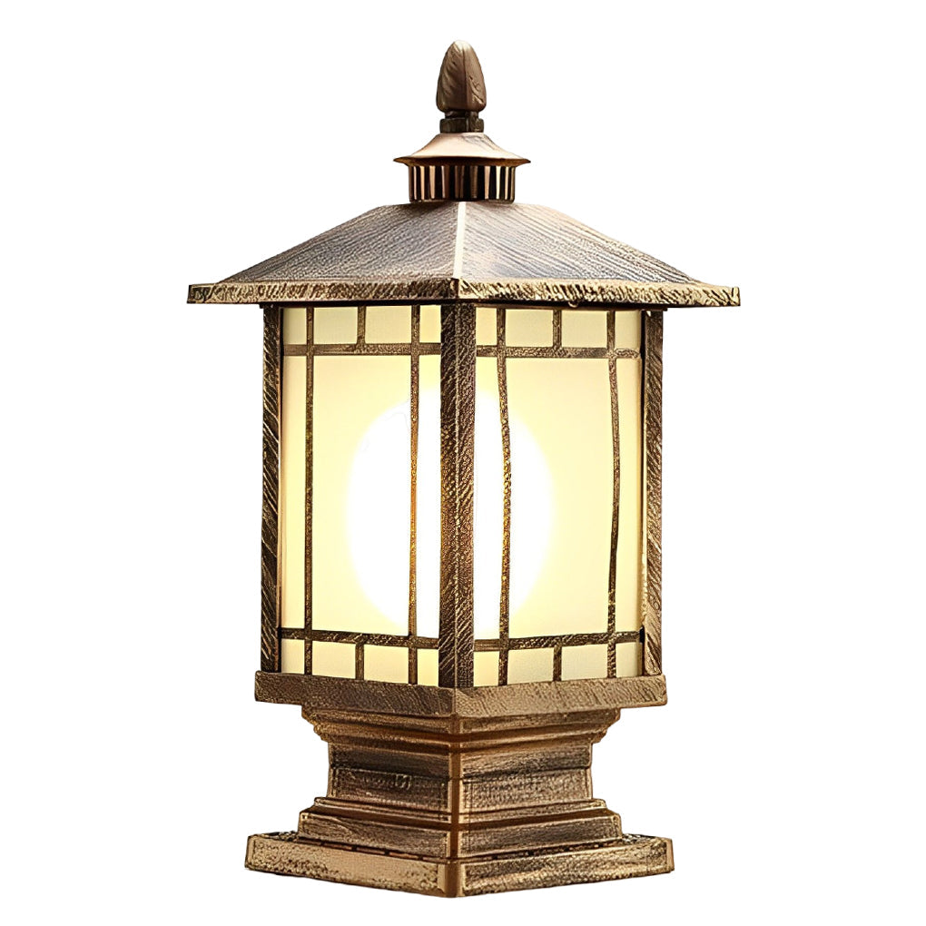 Modern Waterproof Outdoor Fence Post Pillar Light Aluminum Garden Exterior Lantern