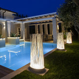 Modern Waterproof Outdoor LED Floor Lamp with Artificial Grass Accent for Patios and Gardens