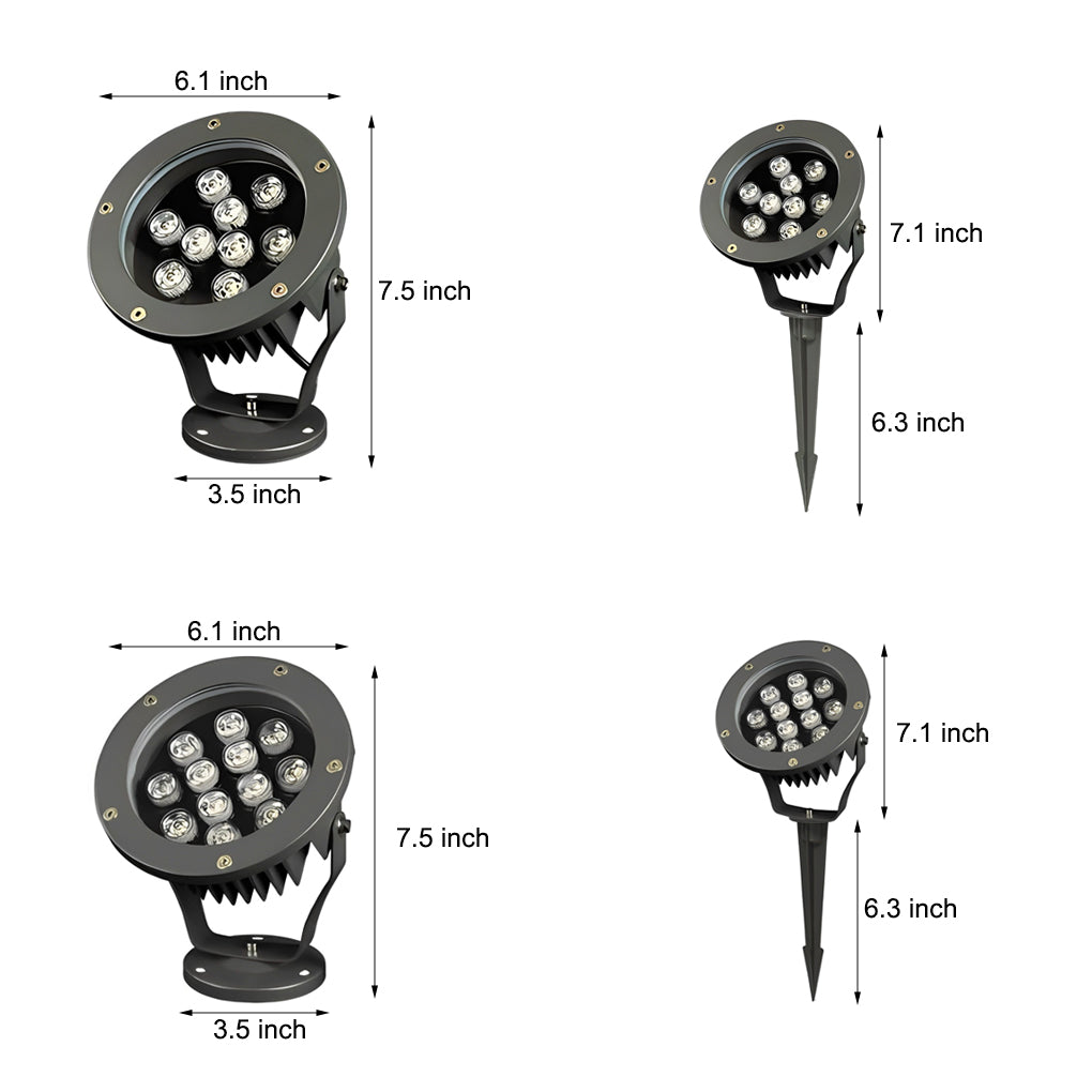 Modern Waterproof Outdoor LED Spotlights DC24V for Garden and Tree Landscape Lighting