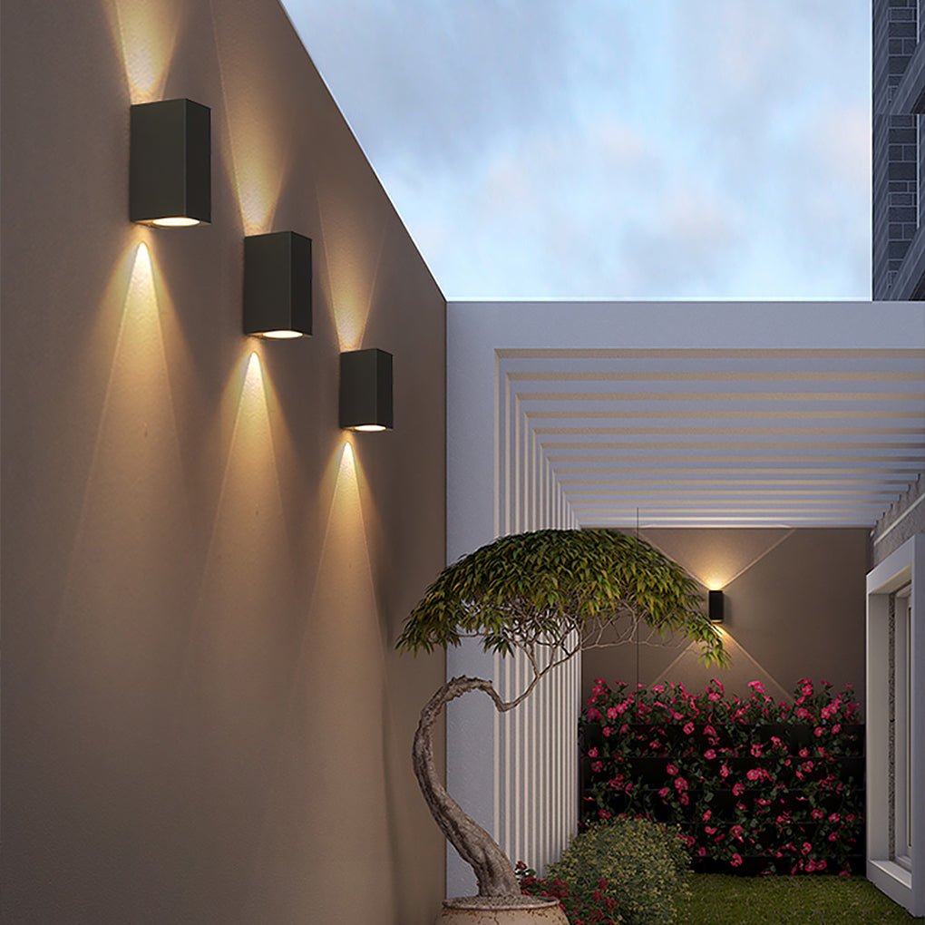 Modern Waterproof Outdoor LED Wall Light Square Aluminum Sconce for Porch and Garden