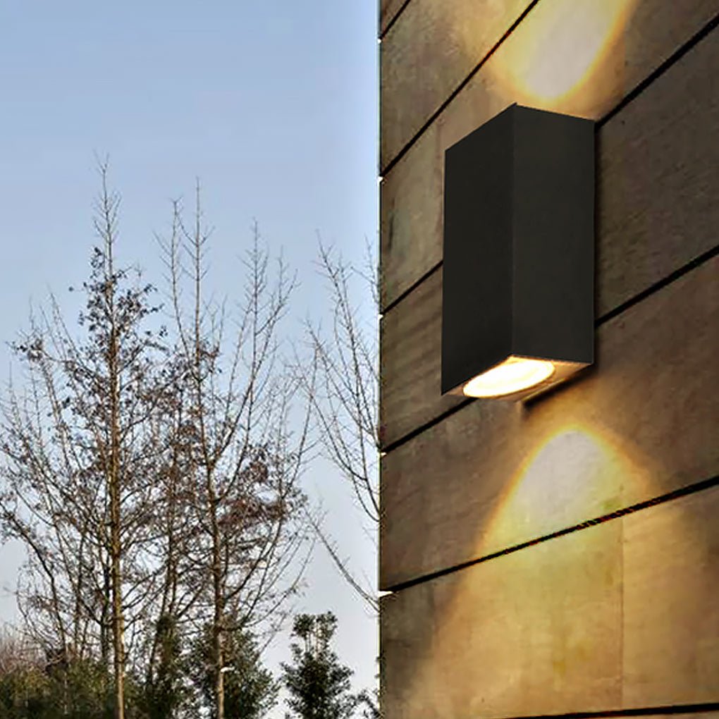 Modern Waterproof Outdoor LED Wall Light Square Aluminum Sconce for Porch and Garden