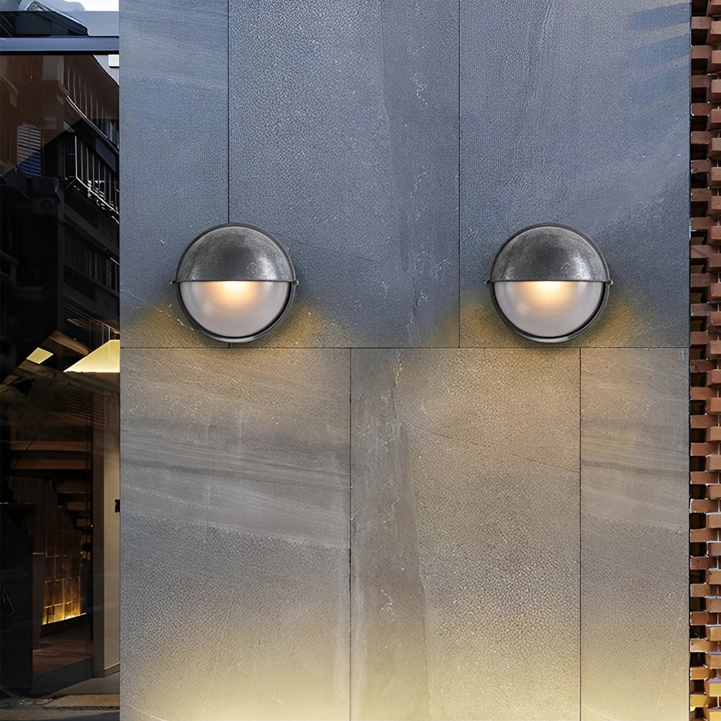 Modern Waterproof Outdoor Wall Sconce Cast Aluminum and Glass Industrial Retro Porch Light