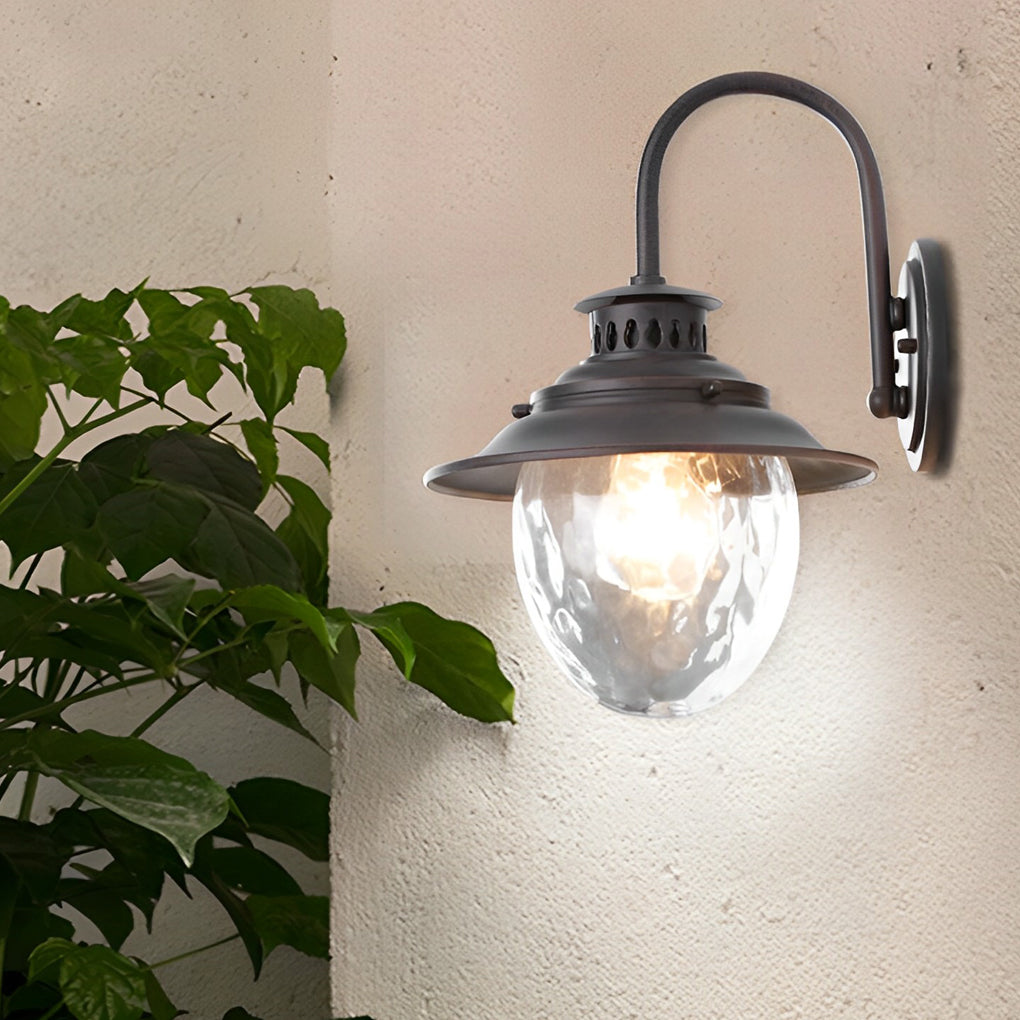 Modern Waterproof Outdoor Wall Sconce with Stone Pattern Glass and Aluminum Body for Garden Yard