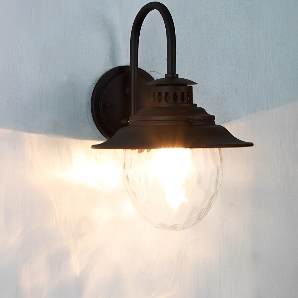 Modern Waterproof Outdoor Wall Sconce with Stone Pattern Glass and Aluminum Body for Garden Yard