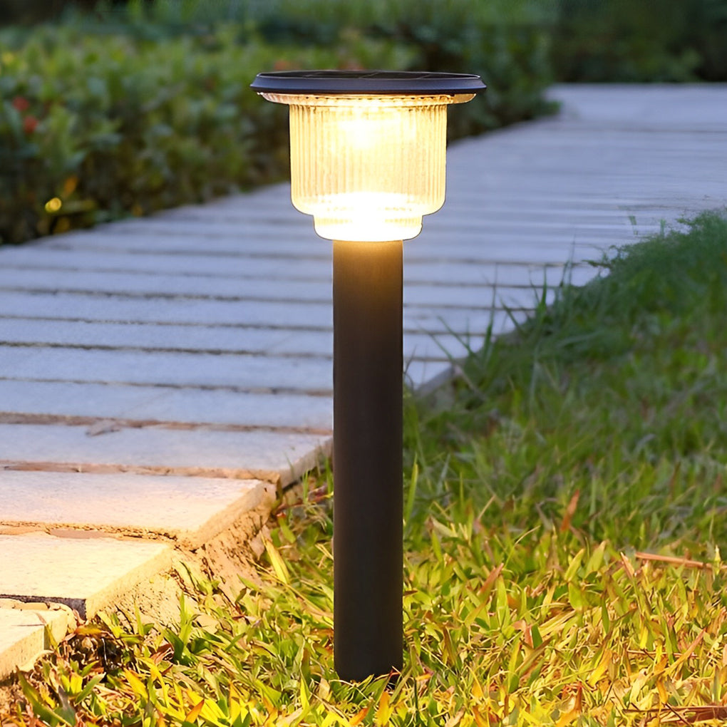 Modern Waterproof Solar LED Pathway Light with 3 Color Dimming for Outdoor Garden