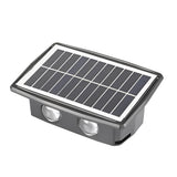 Modern Waterproof Solar Outdoor Wall Lamp Black Rectangular LED Up and Down Exterior Lighting Sconce
