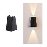 Modern Waterproof Solar Outdoor Wall Sconce with Up and Down LED Lighting in Black Finish