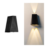 Modern Waterproof Solar Outdoor Wall Sconce with Up and Down LED Lighting in Black Finish