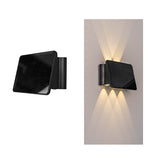 Modern Waterproof Solar Outdoor Wall Sconce with Up and Down LED Lighting in Black Finish