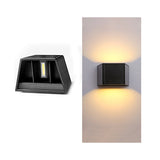 Modern Waterproof Solar Outdoor Wall Sconce with Up and Down LED Lighting in Black Finish