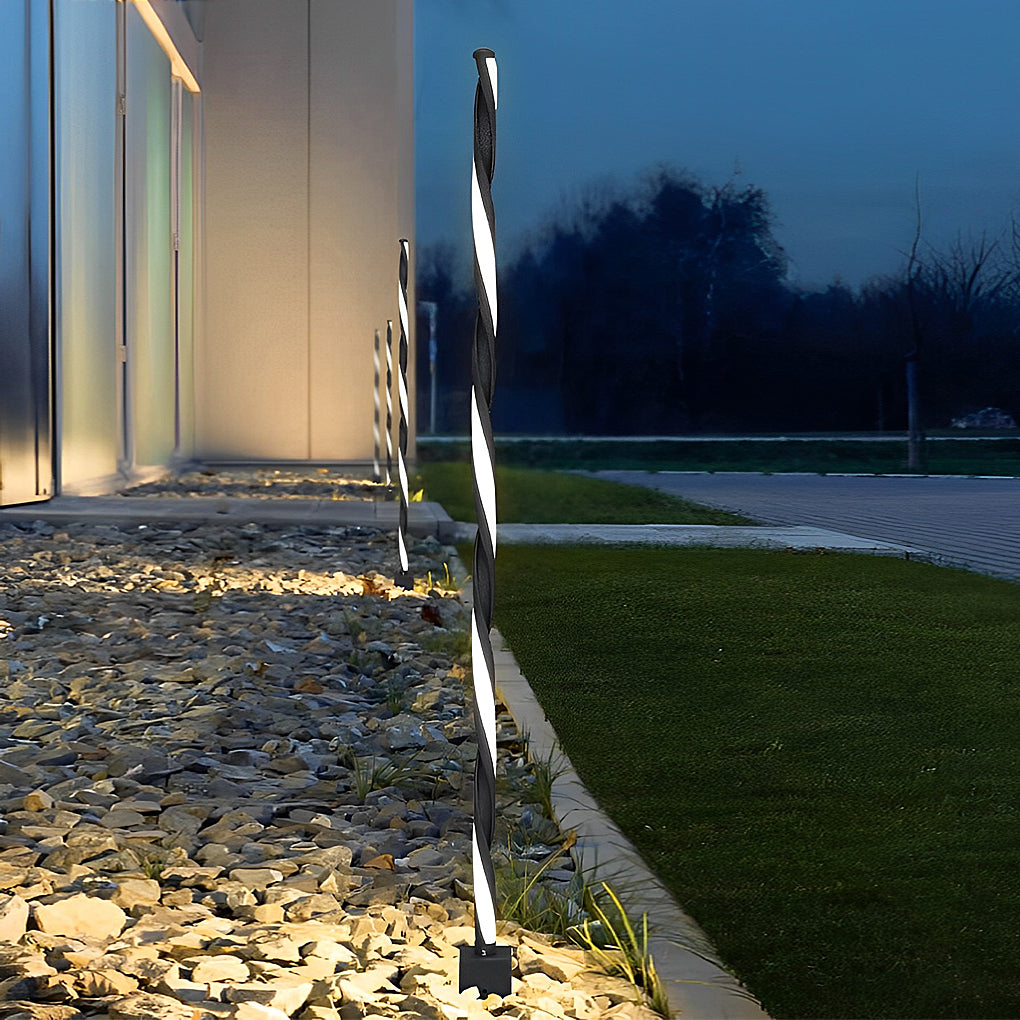 Modern Waterproof Solar Powered LED Garden Pathway Light Black Aluminum Landscape Lawn Lamp