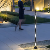 Modern Waterproof Solar Powered LED Garden Pathway Light Black Aluminum Landscape Lawn Lamp