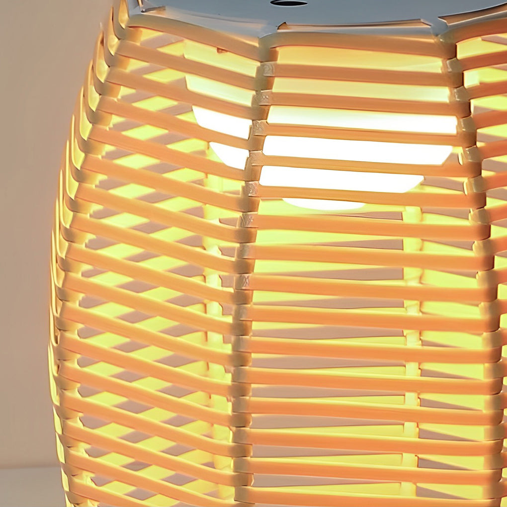 Modern Waterproof Solar Rattan Lantern Portable LED Outdoor Floor Lamp for Garden and Yard