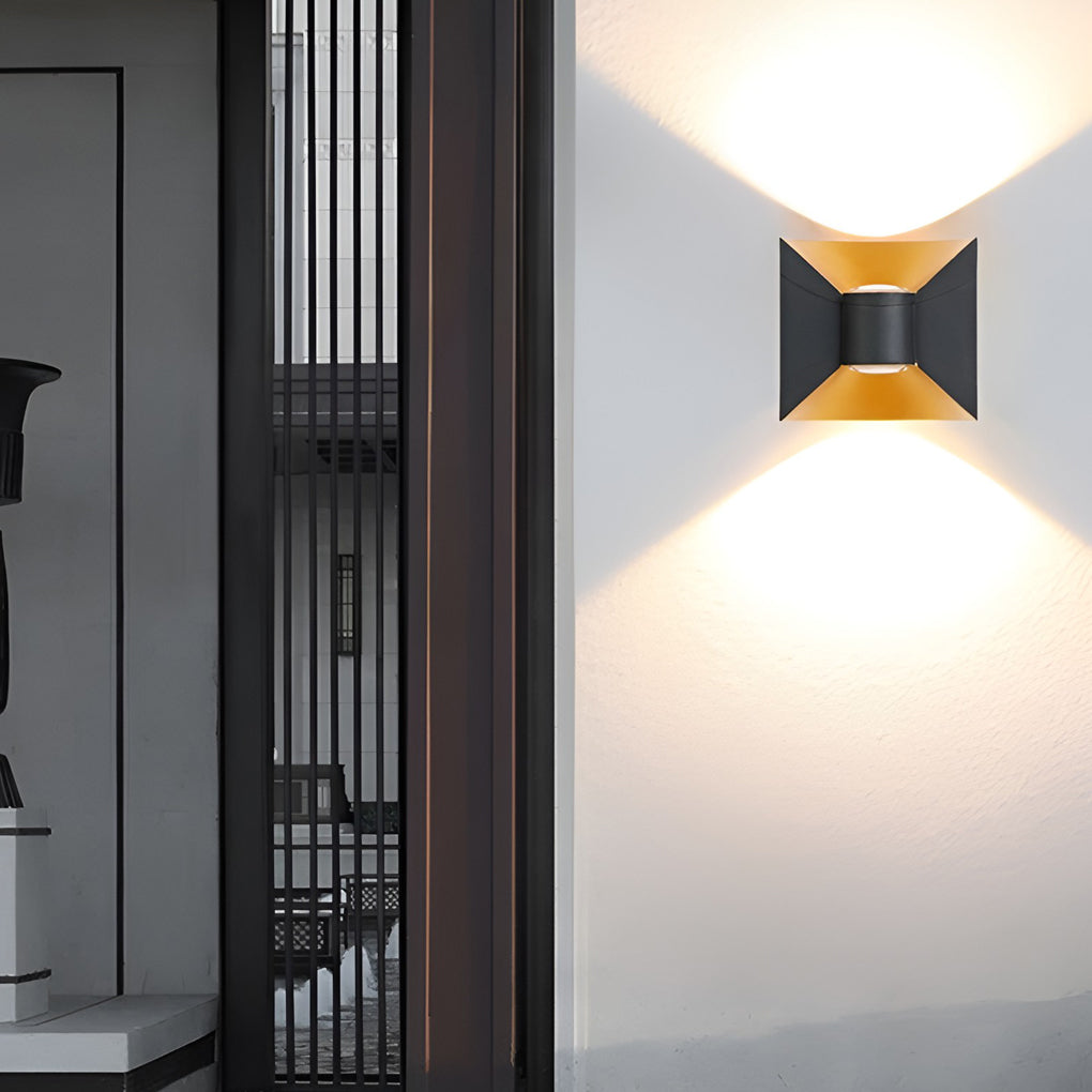 Modern Waterproof Square 6W LED Up and Down Outdoor Wall Sconce Lighting for Exterior Porch