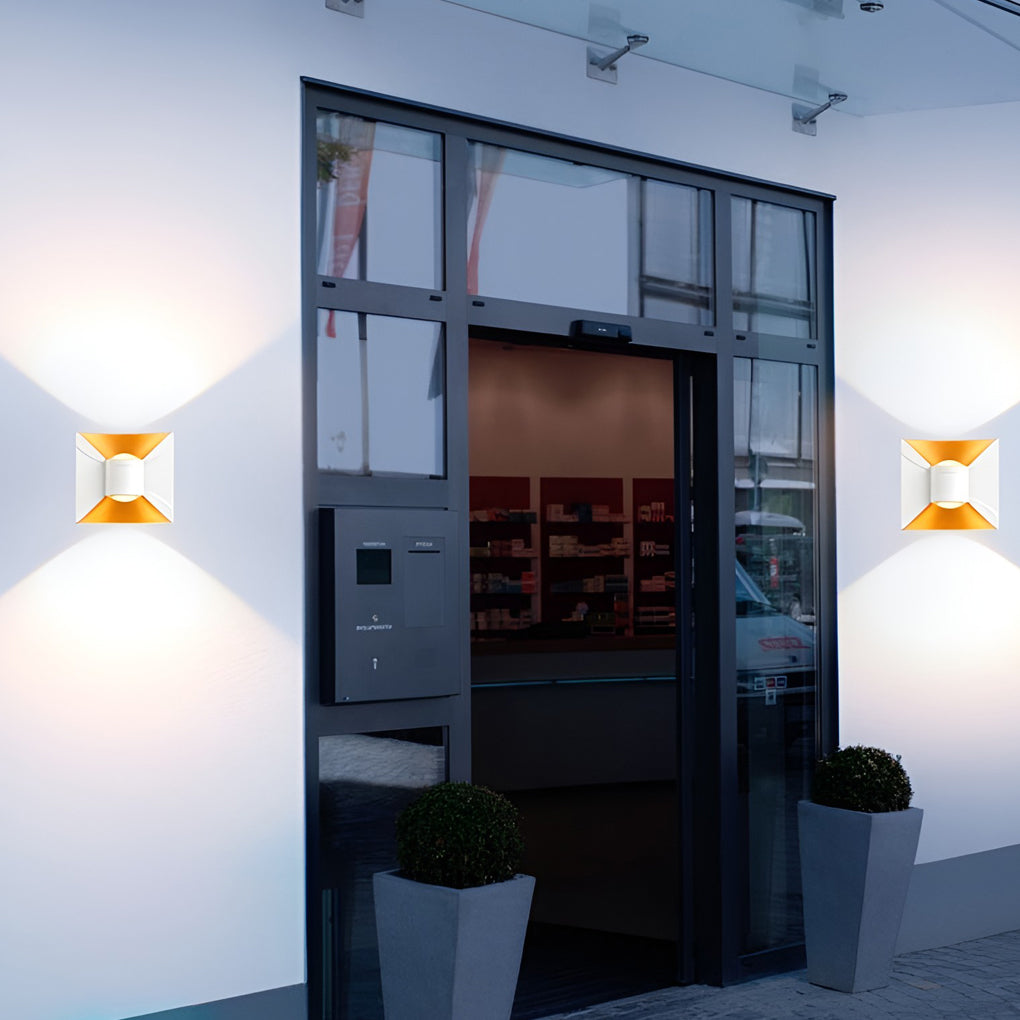 Modern Waterproof Square 6W LED Up and Down Outdoor Wall Sconce Lighting for Exterior Porch