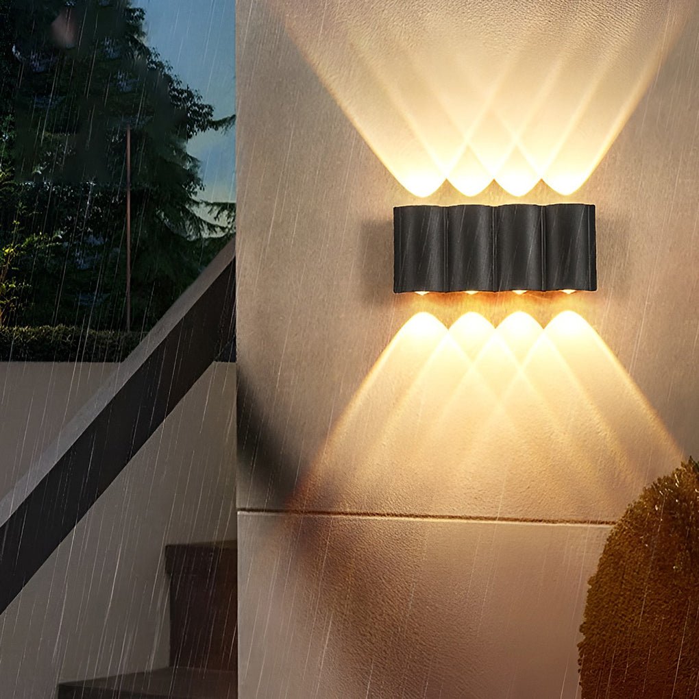 Modern Wave Arc Design LED Outdoor Wall Light Waterproof Exterior Sconce for Garden and Villa