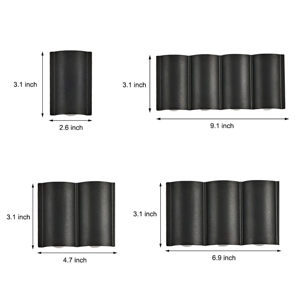Modern Wave Arc Design LED Outdoor Wall Light Waterproof Exterior Sconce for Garden and Villa