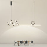 Modern Wave Design Dimmable LED Chandelier with Remote Control for Contemporary Living Room