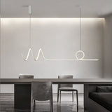 Modern Wave Design Dimmable LED Chandelier with Remote Control for Contemporary Living Room