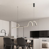 Modern Wave Design Dimmable LED Chandelier with Remote Control for Contemporary Living Room