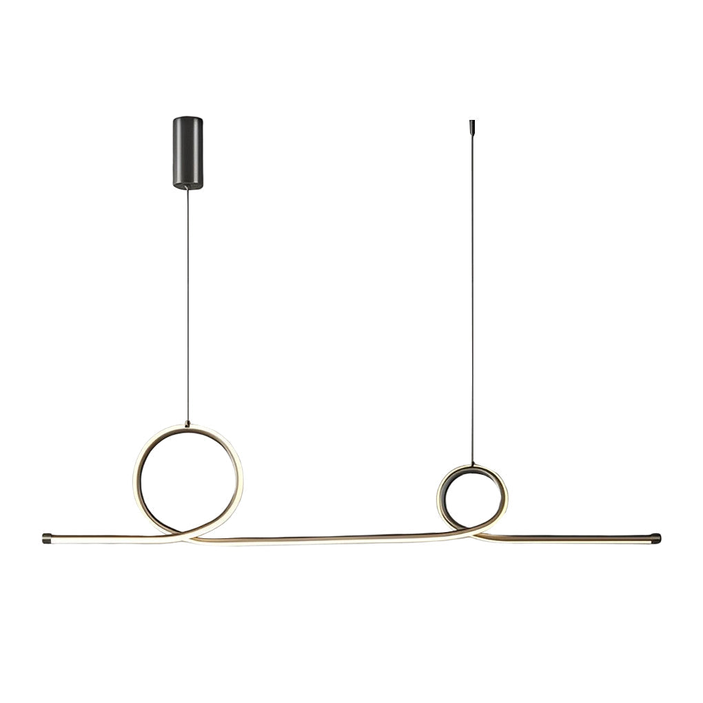 Modern Wave Design Dimmable LED Chandelier with Remote Control for Contemporary Living Room